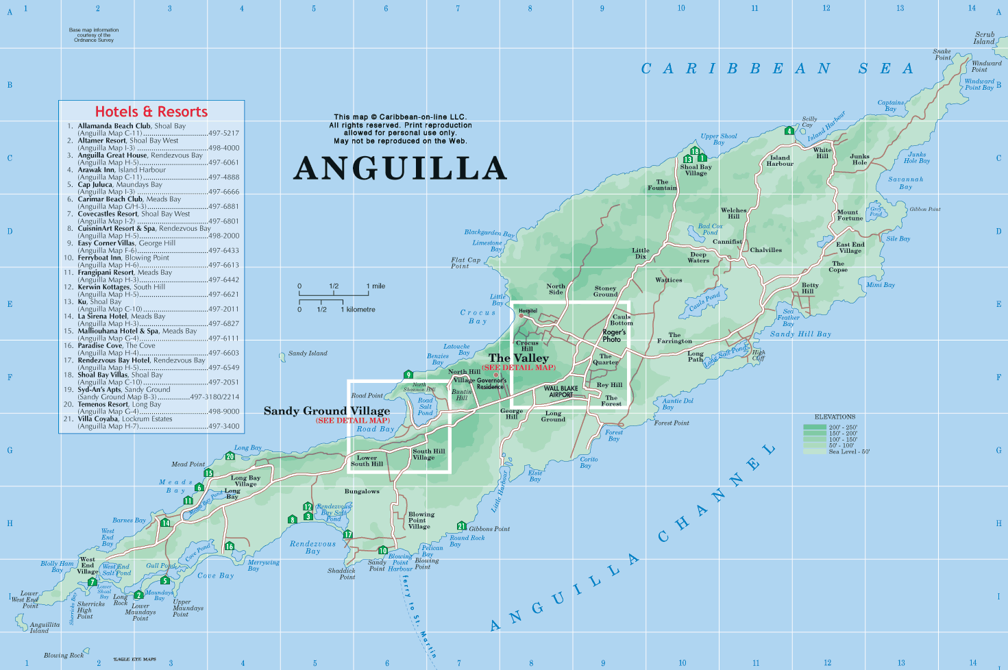 political map of anguilla
